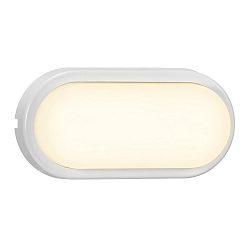 Wandarmatuur voor buitenshuis CUBA BRIGHT ovaal, schakelbaar IP54, glanzend, wit 