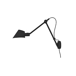 Wandarmatuur STAY LONG E27 IP20, zwart, zwart mat 
