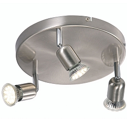 Plafondarmatuur AVENUE LED RONDELL 3-vlams GU10 IP20, staal geborsteld 