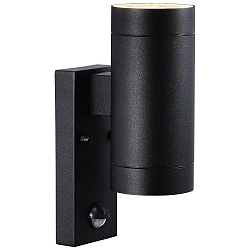 Outdoor Wall luminaire TIN MAXI, double, with sensor, GU10, IP54, black
