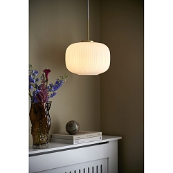 Pendelarmatuur MILFORD 30 2,0 E27 IP20, messing, opaalwit 