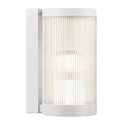 Wandarmatuur voor buitenshuis COUPAR met diffuser E27 IP54, wit mat dimbaar