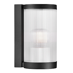 Wandarmatuur voor buitenshuis COUPAR met diffuser E27 IP54, zwart mat dimbaar