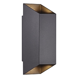 Wandarmatuur voor buitenshuis NICO SQUARE 22 up down, hoekig GU10 IP54, zwart dimbaar