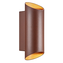 Wandarmatuur voor buitenshuis NICO ROUND 22 up down, cilindrisch GU10 IP54, roest dimbaar