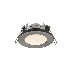 Downlight LEONIS set van 1 IP65, nikkel geborsteld 