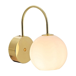 Wandarmatuur FRANCA E14 IP20, glanzend, messing, wit 