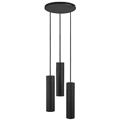 Pendelarmatuur TILO 3-vlams, rond GU10 IP20, zwart dimbaar