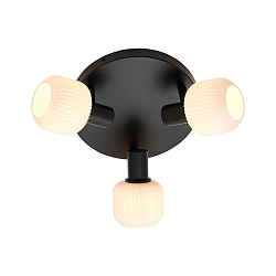 Plafondarmatuur MILFORD MINI 3-vlams E14 IP20, zwart dimbaar
