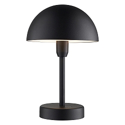 battery table lamp ELLEN TO-GO without charger, with IP charging station IP44, mat, black dimmable