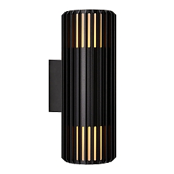 outdoor wall luminaire ALUDRA DOUBLE E27 IP54, seaside black dimmable