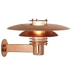 Wandarmatuur voor buitenshuis PHOENIX E27 IP54, koper, gesatineerd 