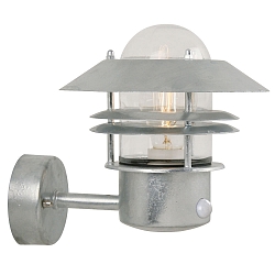 Nordlux Sensor luminaire BLOKHUS SENSOR Outdoor Wall luminaire, E27, IP54, galvanized