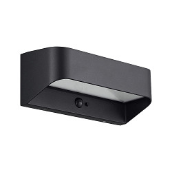 solar wall luminaire MARCELLIO with sensor IP54, black 