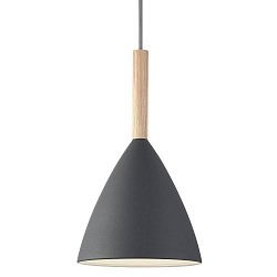 design for the people by Nordlux Pendant luminaire PURE 20, height 35cm, shade � 20cm, pendulum 300cm, E27, gray