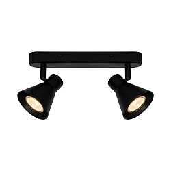 Spotlight bar EIK 2-vlams, instelbaar GU10 IP20, zwart mat dimbaar