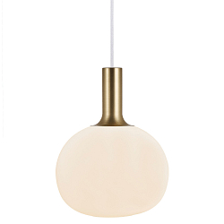 Nordlux Pendant luminaire ALTON 25, shade � 25cm, height 33cm, pendulum 300cm, E27, white / brass / black