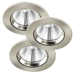 Plafondinbouwarmatuur FREMONT draaibaar, set van 3 IP23, zilver