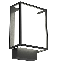 Wandarmatuur voor buitenshuis NESTOR hoekig, schakelbaar, met diffuser IP44, gitzwart 