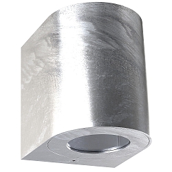 Wandarmatuur voor buitenshuis CANTO 2 up down, rond, instelbaar, schakelbaar IP44, verzinkt 