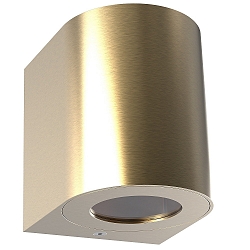 Wandarmatuur voor buitenshuis CANTO 2 up down, rond, instelbaar, schakelbaar IP44, messing 