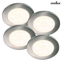 Nordlux LED Furniture luminaire set of 4 LISMORE, 0,7W LED, 3000K, 30lm, IP20, chrome