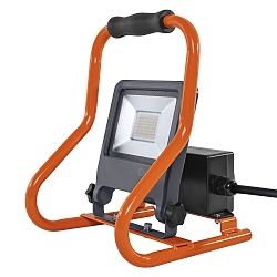 Strijklicht WORKLIGHTS R-STAND SOCKET (GEN 2) 30W met schakelaar, kantelbaar, met stopcontact IP44, grijs, oranje 