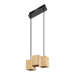 SMART+ WIFI DECOR WOOD PENDANT TW 3-vlams, Tunable White, bedienbaar via WLAN / WIFI, dimbaar
