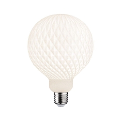 Lichtbron filament globe GLOBE G125 WHITE LAMPION V1 gegroefd, met rooster G125 mat E27 4,3W 400lm 3000K CRI >80 dimbaar