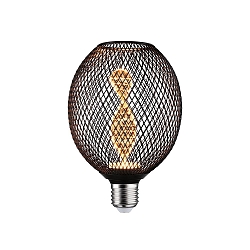 LED gloeilamp METALLIC GLOW GLOBE HELIX schakelbaar E27 3,5W 110lm 1800K CRI >80 