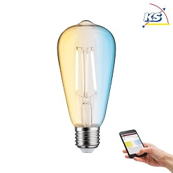 LED ZigBee Filament Edison Lamp ST64 TW, 230V, E27, 7W 2200-6500K 806lm, dimmable, clear