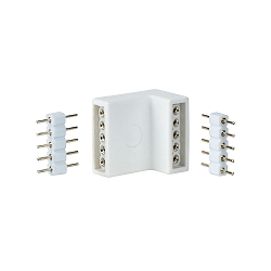Hoekverbinder MAXLED STRIPE met stekker, set van 4, wit