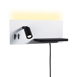 Leesarmatuur SERRA LED met USB-aansluiting, rechts IP20, zwart, wit dimbaar