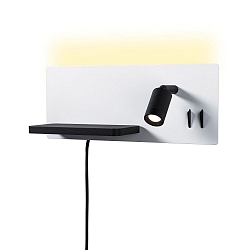 Leesarmatuur SERRA LED met USB-aansluiting, links IP20, zwart, wit dimbaar