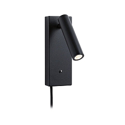 Leesarmatuur HULDA LED met USB-aansluiting IP20, zwart dimbaar