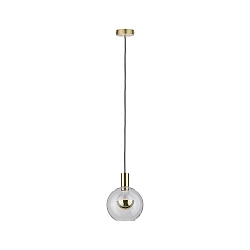 Pendelarmatuur NEORDIC ESBEN E27, helder, messing geborsteld dimbaar