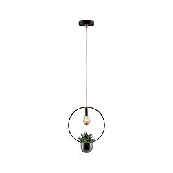 Pendelarmatuur NEORDIC URBAN JUNGLE TASJA E27 IP20, koper, zwart dimbaar