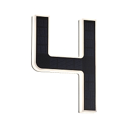 Solar huisnummer licht met batterij, indirect IP44, zwart, wit mat 