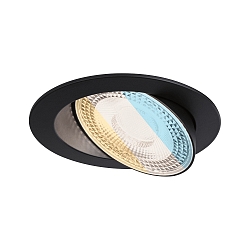 Spot AUMUS rond, set van 1 IP20, zwart mat dimbaar