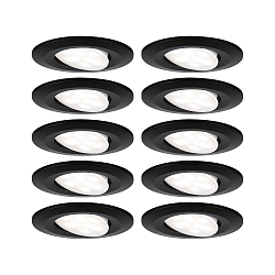 Inbouwarmatuur CALLA LED draaibaar, set van 10 LED IP65, zwart mat 6W 500lm 4000K CRI 80-89