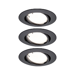 Inbouwarmatuur BASE COIN LED draaibaar, set van 3, ZigBee aanstuurbaar LED IP20, zwart mat dimbaar 5W 430lm 3000K CRI 80-89
