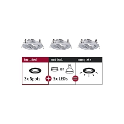 Inbouwarmatuur CHOOSE draaibaar, set van 3 IP23, aluminium dimbaar