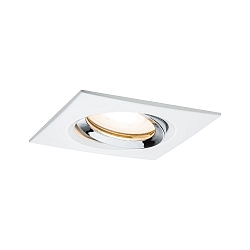 Downlight NOVA GU10 hoekig, draaibaar, set van 1 GU10 IP65, chroom, wit mat dimbaar