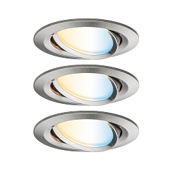 Inbouwarmatuur NOVA PLUS COIN TW LED rond, draaibaar, set van 3, Tunable White, ZigBee aanstuurbaar IP23