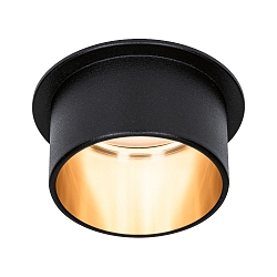 Inbouwarmatuur GIL COIN LED rond, stijf IP44, goud, zwart mat dimbaar 470lm 2700K CRI >80