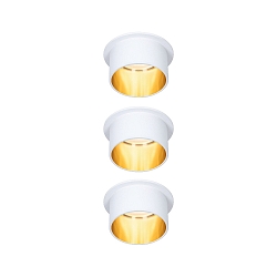 Inbouwarmatuur GIL COIN LED rond, stijf, set van 3 IP44, goud, wit mat dimbaar 470lm 2700K CRI >80