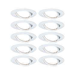 Inbouwarmatuur BASE draaibaar, set van 10 GU10 IP20, wit dimbaar CRI >80