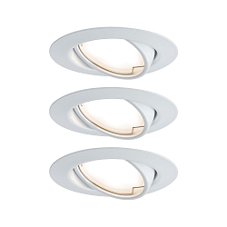Inbouwarmatuur BASE COIN draaibaar, set van 3, schakelbaar IP20, wit  15W 370lm 3000K 100� 100� CRI > 80