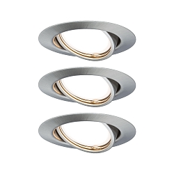 Inbouwarmatuur BASE draaibaar, set van 3 GU10 IP20, ijzer geborsteld dimbaar 15W 350lm 3000K 38� 38� CRI >80