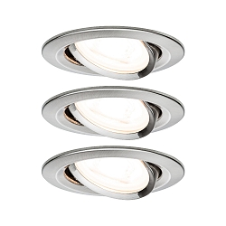 Inbouwarmatuur NOVA LED rond, draaibaar, set van 3 GU10 IP23, ijzer geborsteld  19,5W 460lm 2700K 38� 38� CRI >80